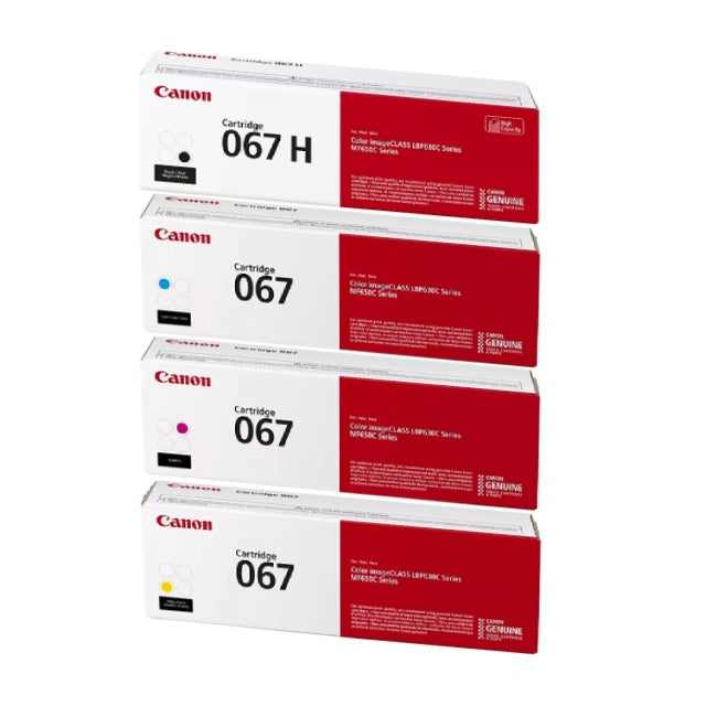 Canon 067 H Black High Yield, 067 Cyan/Magenta/Yellow Standard Yield Toner Cartridge, Pack Of 4 - DealJustDeal