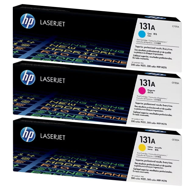 HP 131A Cyan/Magenta/Yellow Standard Yield Toner Cartridge, Pack Of 3 - DealJustDeal