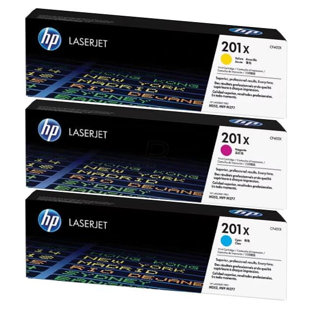 HP 201X Cyan/Magenta/Yellow High Yield Toner Cartridge, Pack Of 3 - DealJustDeal