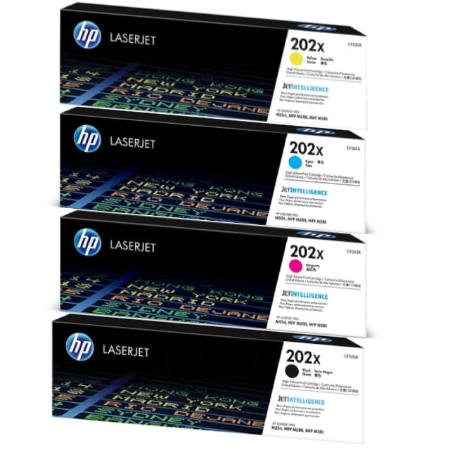 HP 202X Black/Cyan/Magenta/Yellow High Yield Toner Cartridge, Pack Of 4 - DealJustDeal