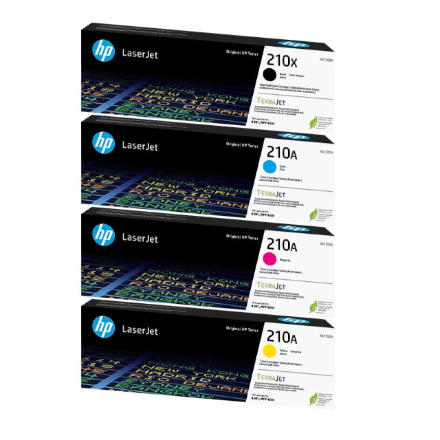 HP 210X Black High Yield, 210A Cyan/Magenta/Yellow Standard Yield Toner Cartridge, Pack Of 4 - DealJustDeal