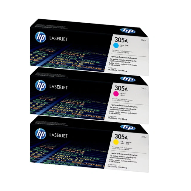 HP 305A Cyan/Magenta/Yellow Standard Yield Toner Cartridge, Pack Of 3 - DealJustDeal