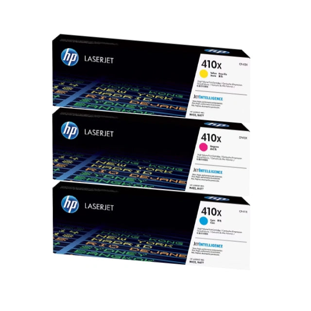 HP 410X Cyan/Magenta/Yellow High Yield Toner Cartridge, Pack Of 3 - DealJustDeal