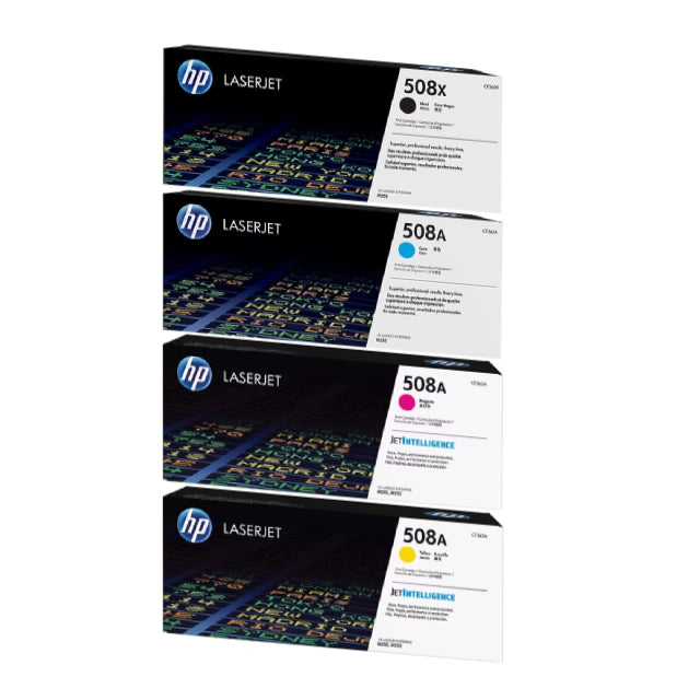 HP 508X Black High Yield, 508A Cyan/Magenta/Yellow Standard Yield Toner Cartridge, Pack Of 4 - DealJustDeal