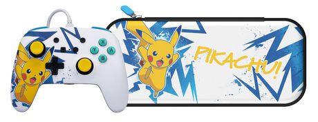 PowerA Enhanced Wired Controller and Slim Case for Nintendo Switch — Pikachu High Voltage - DealJustDeal