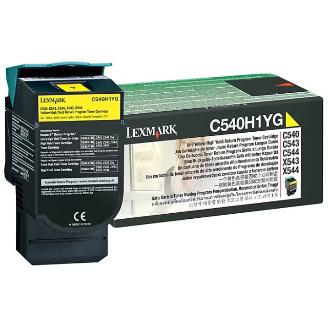 Lexmark C540 Yellow High Yield Toner Cartridge (C540H1YG), 2000 pages - DealJustDeal