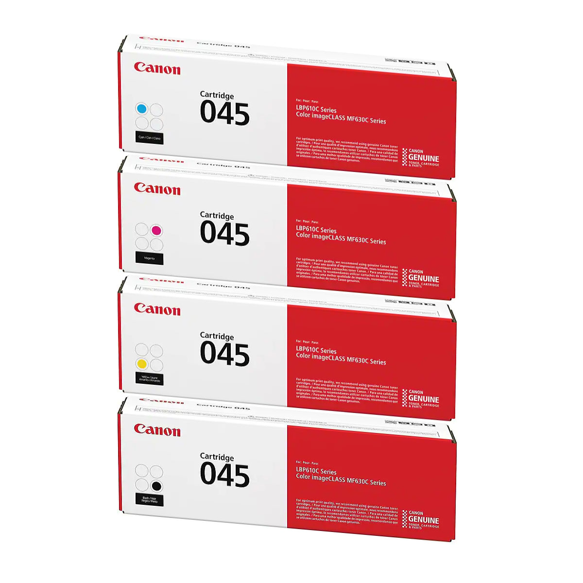 Canon 045 Black, Cyan, Magenta, Yellow Toner Cartridges Pack Of 4 - DealJustDeal