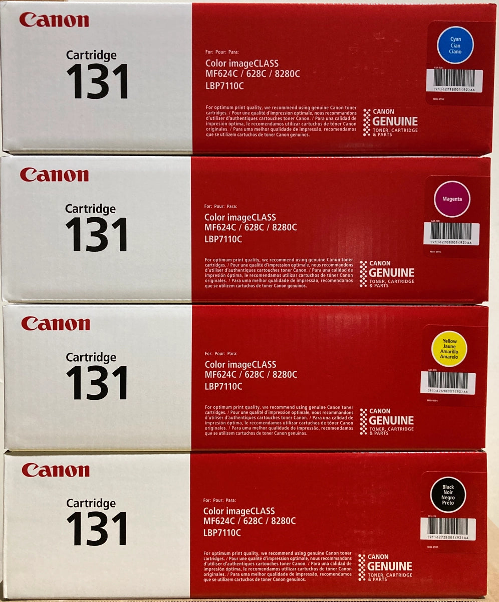 Canon 131 Black/Cyan/Magenta/Yellow Standard Yield Toner Cartridge, 4/Pack - DealJustDeal
