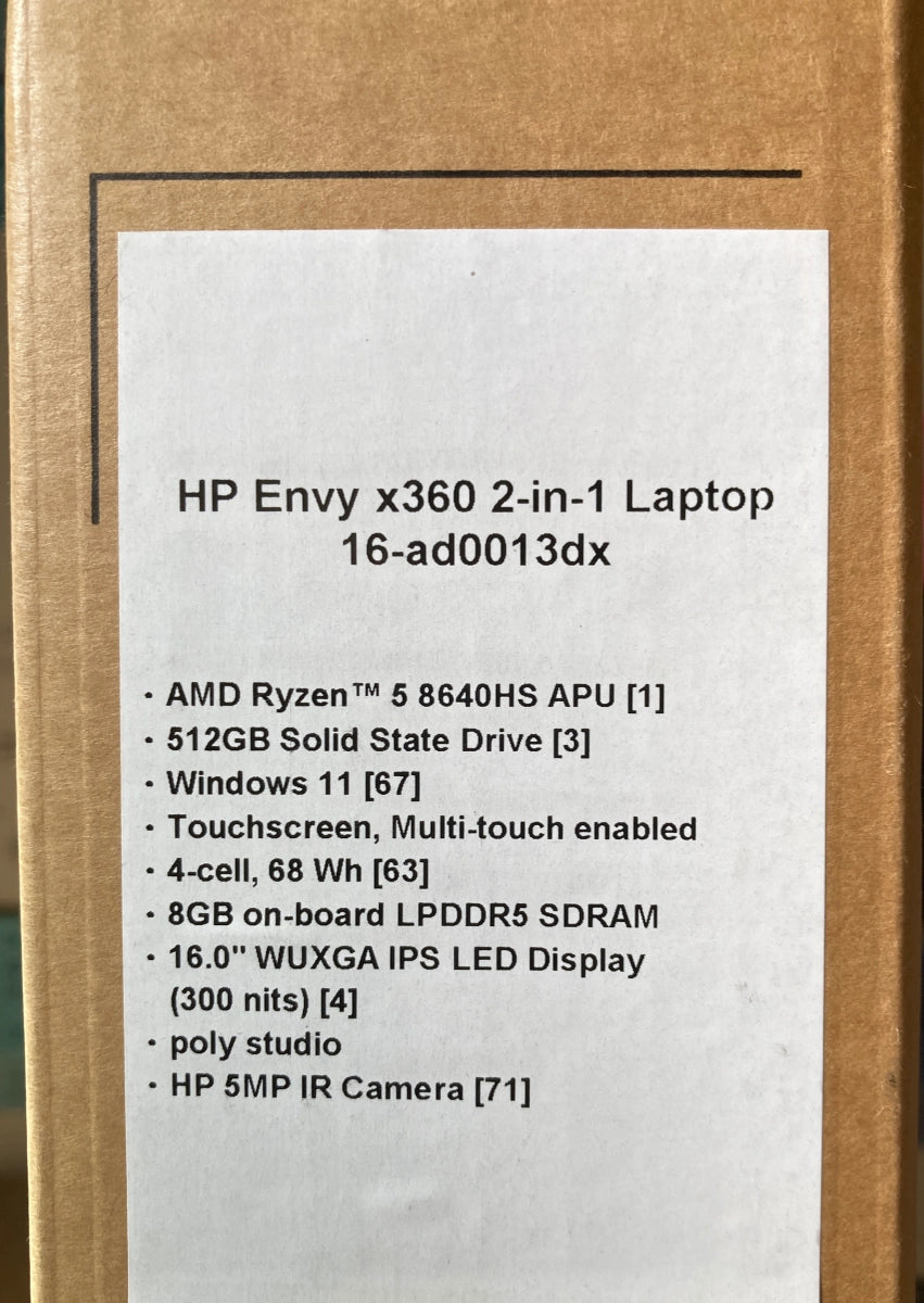 HP Envy x360 16" WUXGA Touch 2-in-1 Laptop – AMD Ryzen 5, 8GB RAM, 512GB SSD, Backlit Keyboard, Windows 11, Model 16-ad0013dx - DealJustDeal