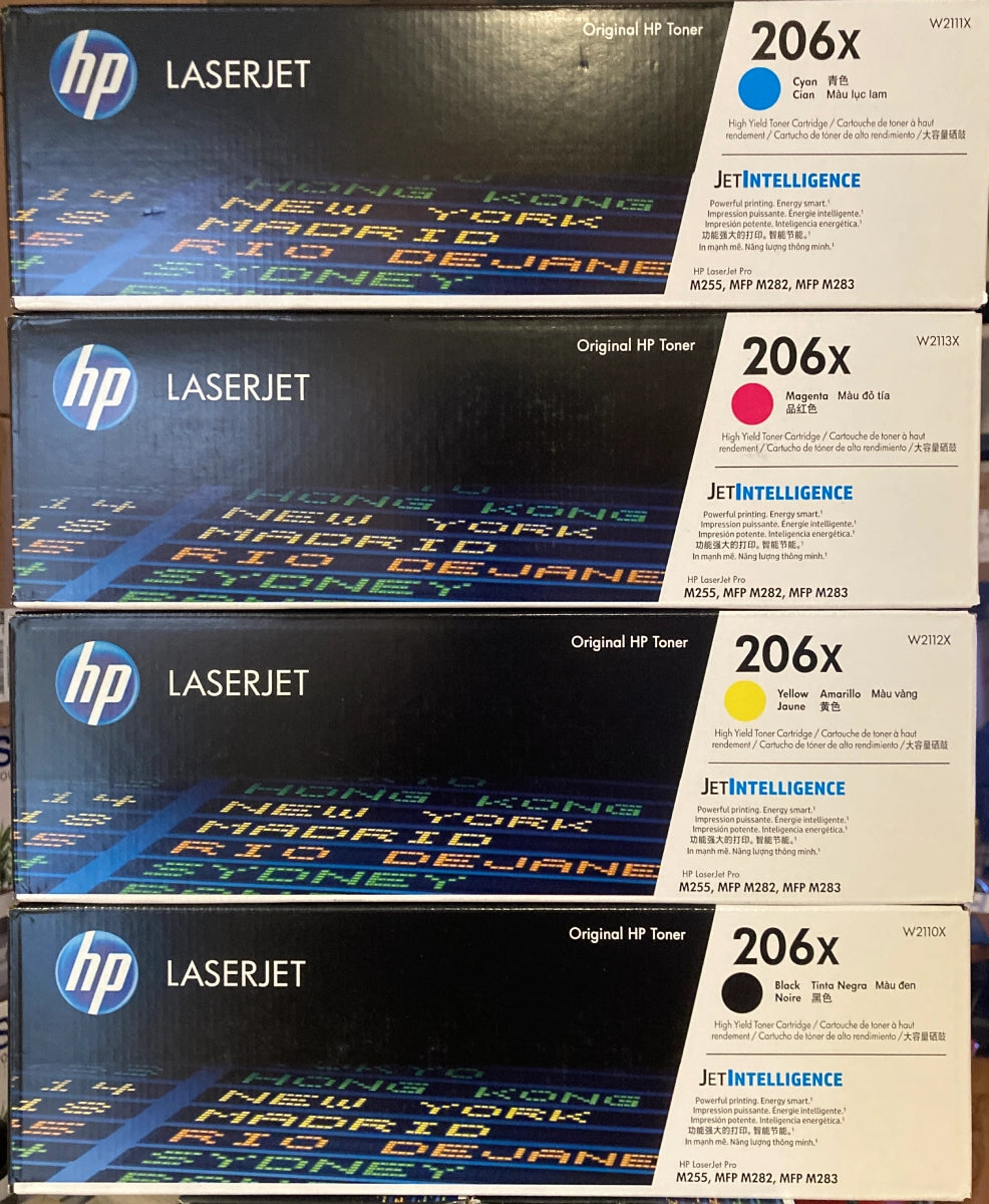HP 206X Black/Cyan/Magenta/Yellow High Yield Toner Cartridge, Pack Of 4 - DealJustDeal