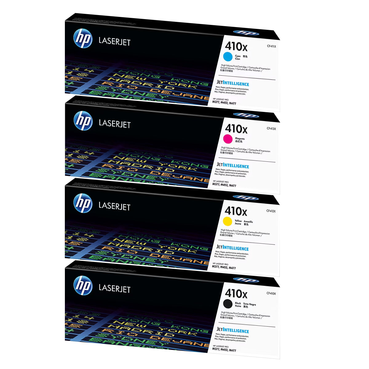 HP 410X Black/Cyan/Magenta/Yellow High Yield Toner Cartridge, Pack Of 4 - DealJustDeal