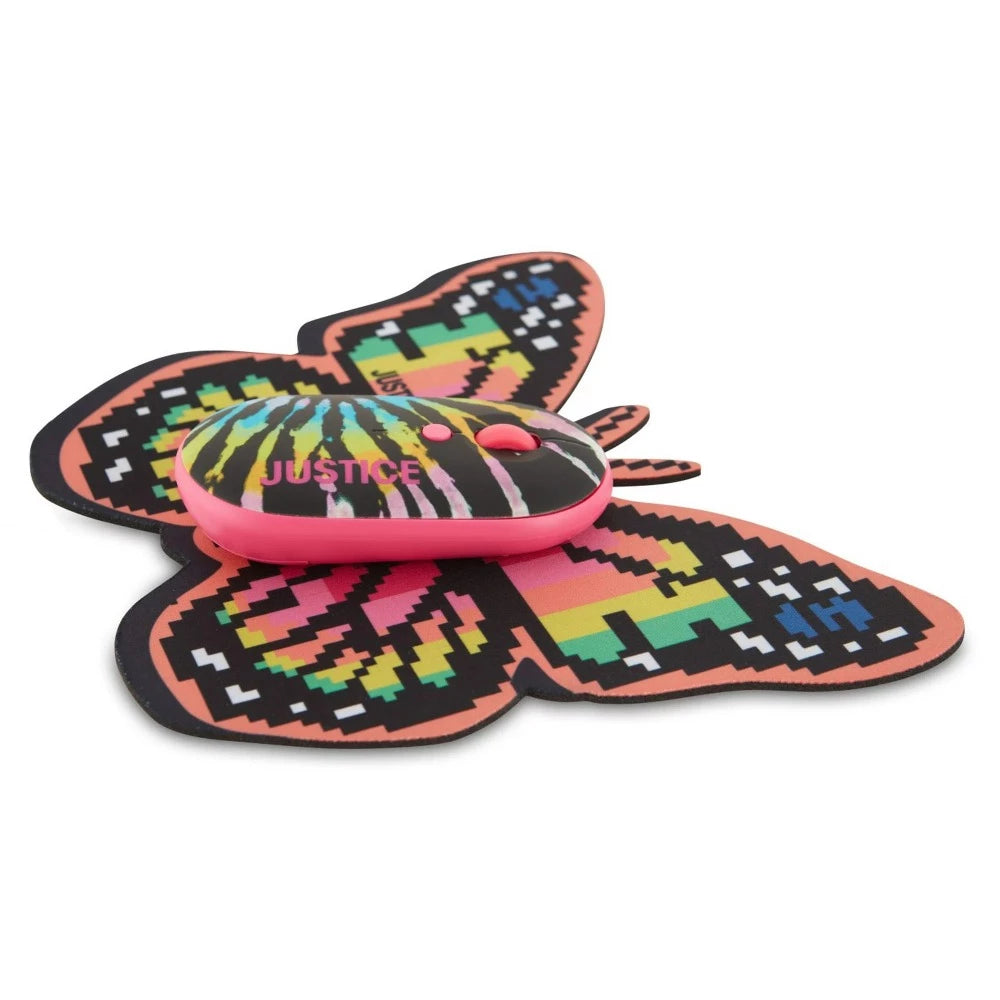 Justice Optical Mouse with Mousepad and Nano USB Receiver, Butterfly shape - DealJustDeal