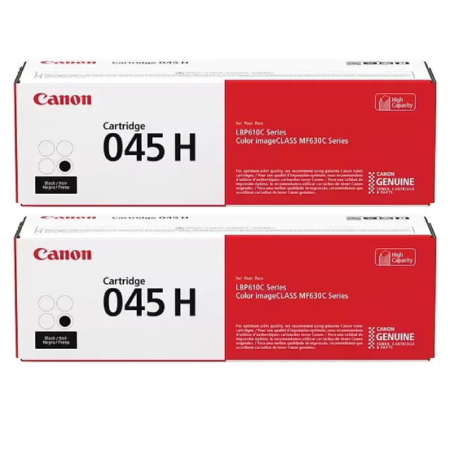 Canon 045 H Black High Yield Toner Cartridge (1246C001), 2 Packs - DealJustDeal