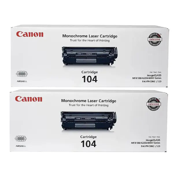 Canon 104 Black Standard Yield Toner Cartridge, 2-Pack - DealJustDeal