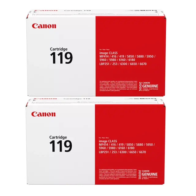 Canon 119 Black Toner Cartridge, Standard Yield, 2-Pack - DealJustDeal