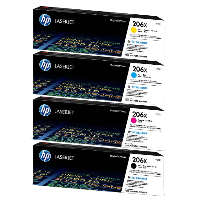 HP 206X Black/Cyan/Magenta/Yellow High Yield Toner Cartridge, Pack Of 4 - DealJustDeal
