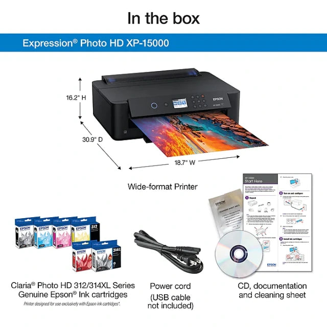 Epson Expression Photo XP-15000 Wireless Color Inkjet Printer, Single-Function, Print (9472517) - DealJustDeal