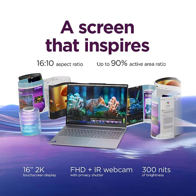 Lenovo 16" WUXGA 2-in-1 Touch Laptop, Intel Core Ultra 5 225U, 16GB RAM, 512GB SSD, Backlit Keyboard - DealJustDeal
