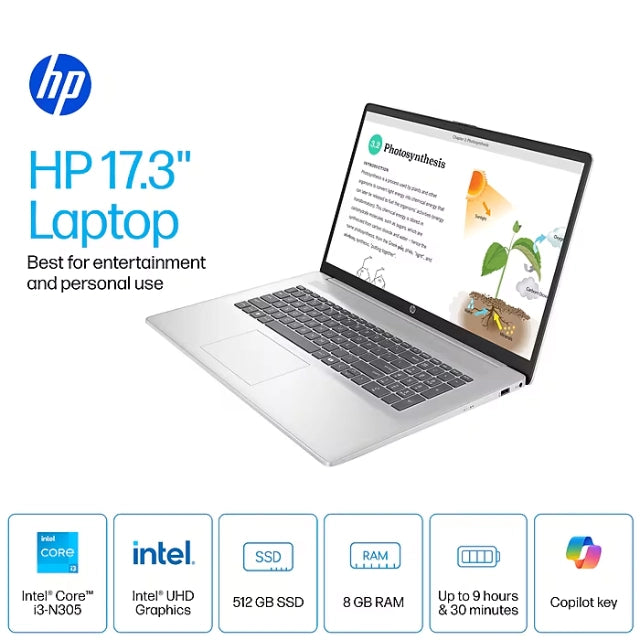 HP 17.3? FHD Laptop – Intel Core i3?N305, 8 GB RAM, 512 GB SSD, Full Keyboard & Windows 11 Home - DealJustDeal