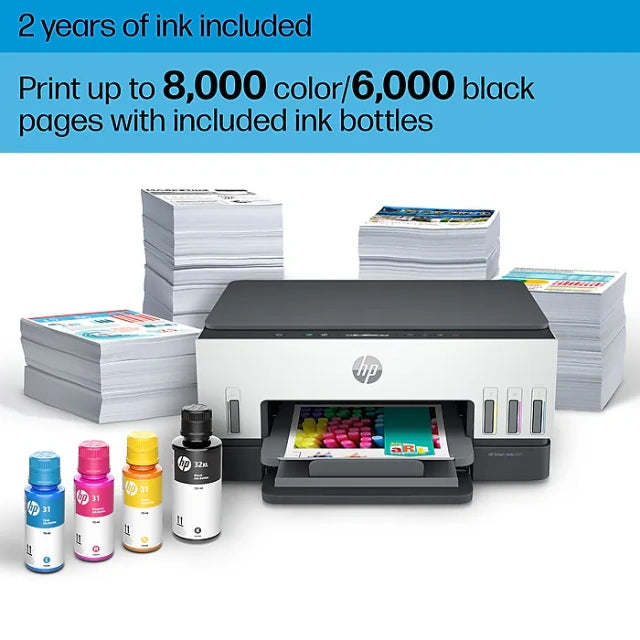 HP Smart Tank 6001 Wireless All-in-One Color Ink Tank Printer Scanner Copier, 2 years ink included (2H0B9A) - DealJustDeal