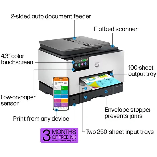 HP OfficeJet Pro 9135e Wireless Color All-In-One Printer, 3 Months FREE Ink (404M0A) - DealJustDeal