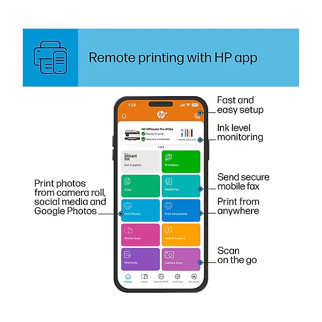 HP OfficeJet Pro 8135e Wireless Color All-In-One Printer (40Q35A) - DealJustDeal