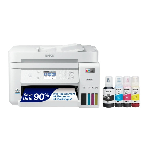 Epson EcoTank ET-3843 Wireless Color All-in-One Printer (C11CJ61205) - DealJustDeal