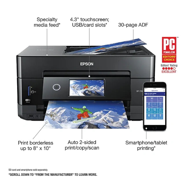 Epson Expression Premium XP-7100 Wireless Color Inkjet Printer, All-In-One (9472519) - DealJustDeal