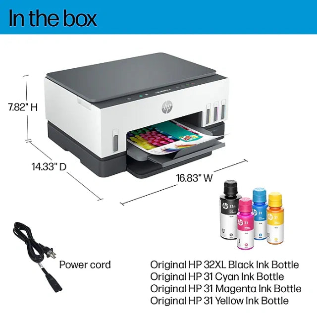 HP Smart Tank 6001 Wireless All-in-One Color Ink Tank Printer Scanner Copier, 2 years ink included (2H0B9A) - DealJustDeal