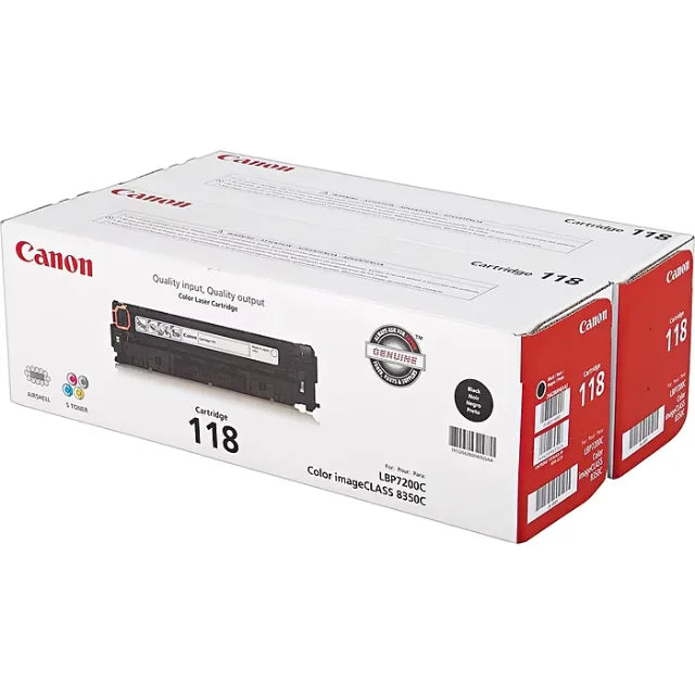 Canon 118 Black Standard Yield Toner Cartridge, 2-Pack (2662B004AA) - DealJustDeal