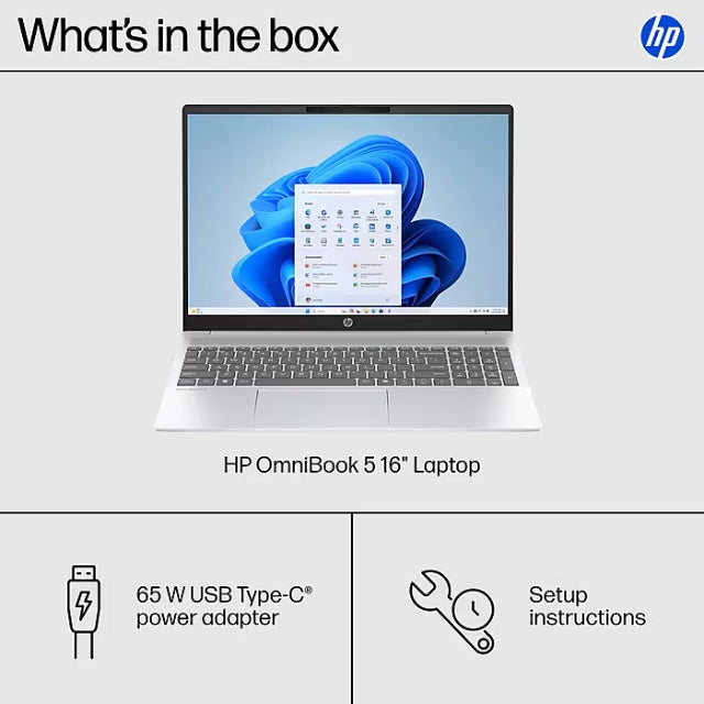 HP 16" WUXGA 2K Laptop, Intel Core i5-1334U, 8GB RAM, 512GB SSD, Backlit, +19h battery - DealJustDeal
