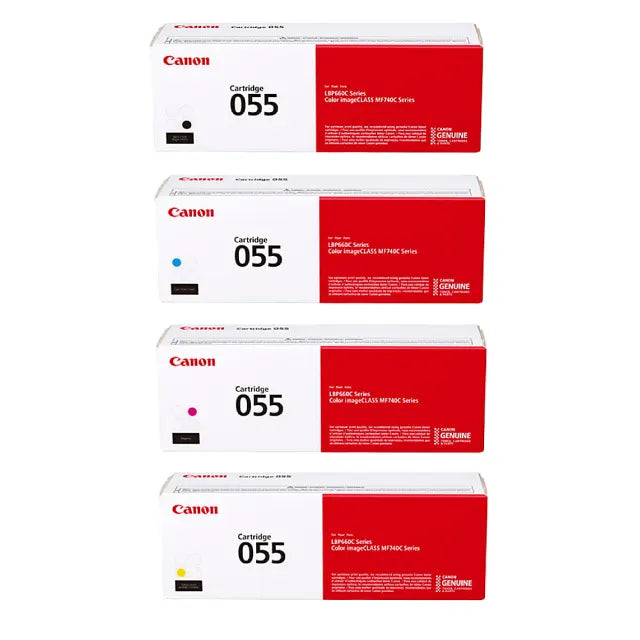 Canon 055 Black, Cyan, Magenta, Yellow Toner Cartridges Set, 4 Packs - DealJustDeal