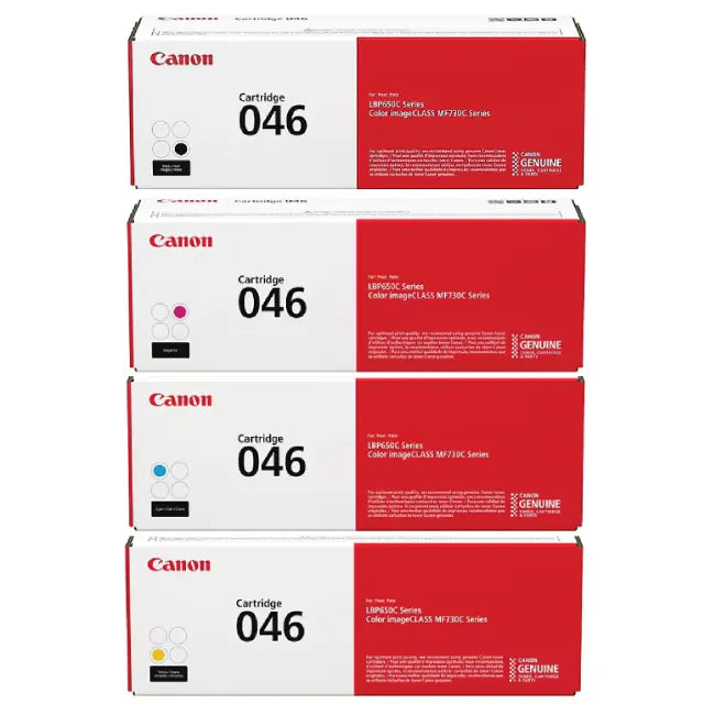 Canon 046 Black, Cyan, Magenta, Yellow Toner Cartridge, 4 Packs - DealJustDeal