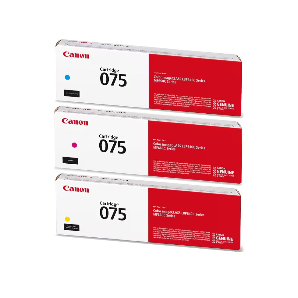Canon 075 Cyan/Magenta/Yellow Standard Yield Toner Cartridge, Pack Of 3 - DealJustDeal