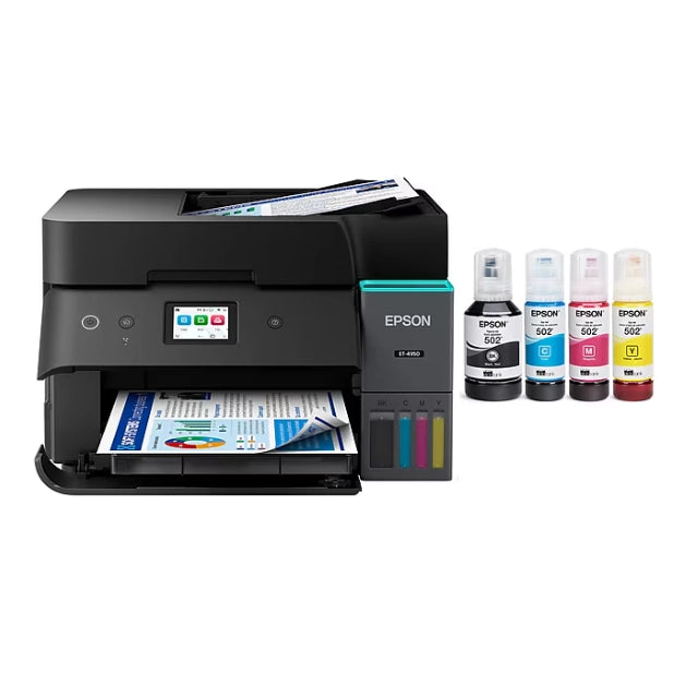 Epson EcoTank ET-4950 Wireless All-in-One Color Supertank Printer, Black (C11CL40201)