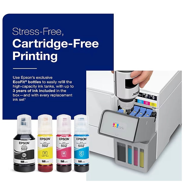 Epson EcoTank ET-2980 Wireless All-in-One Color Supertank Printer, White (C11CL41202) - DealJustDeal