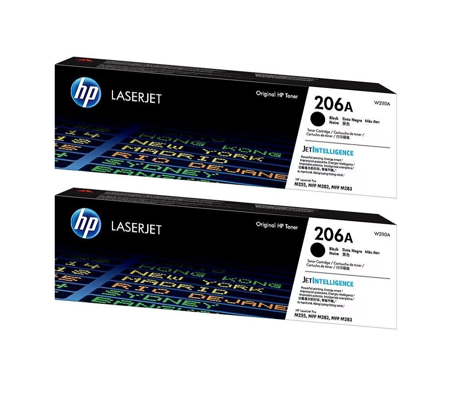 HP 206A Black Standard Toner Cartridge, (W2110A), Pack of 2 - DealJustDeal