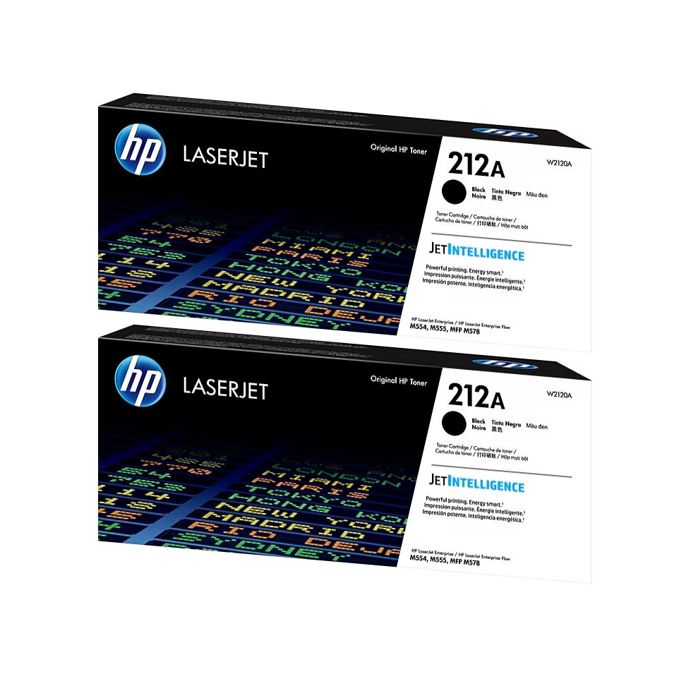 HP 212A Black Standard Yield Toner Cartridge, Prints Up to 5,500 pages (W2120A), Pack of 2 - DealJustDeal