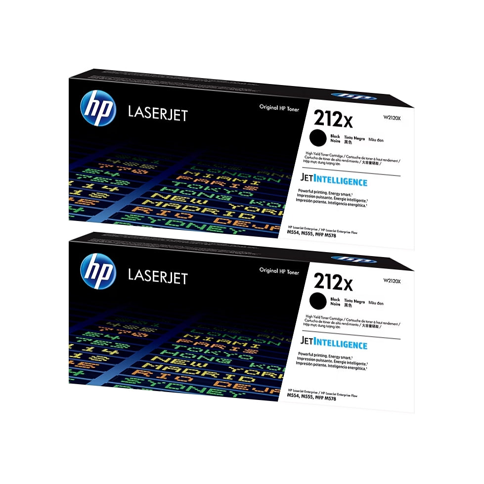 HP 212X Black High Yield Toner Cartridge, Prints Up to 13,000 pages (W2120X), Pack of 2 - DealJustDeal