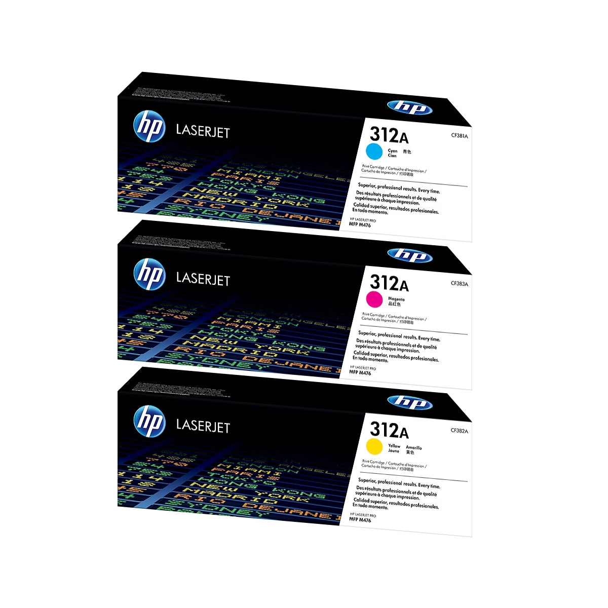HP 312A Cyan/Magenta/Yellow Standard Yield Toner Cartridge Set, Prints Up to 2,700 Pages - DealJustDeal