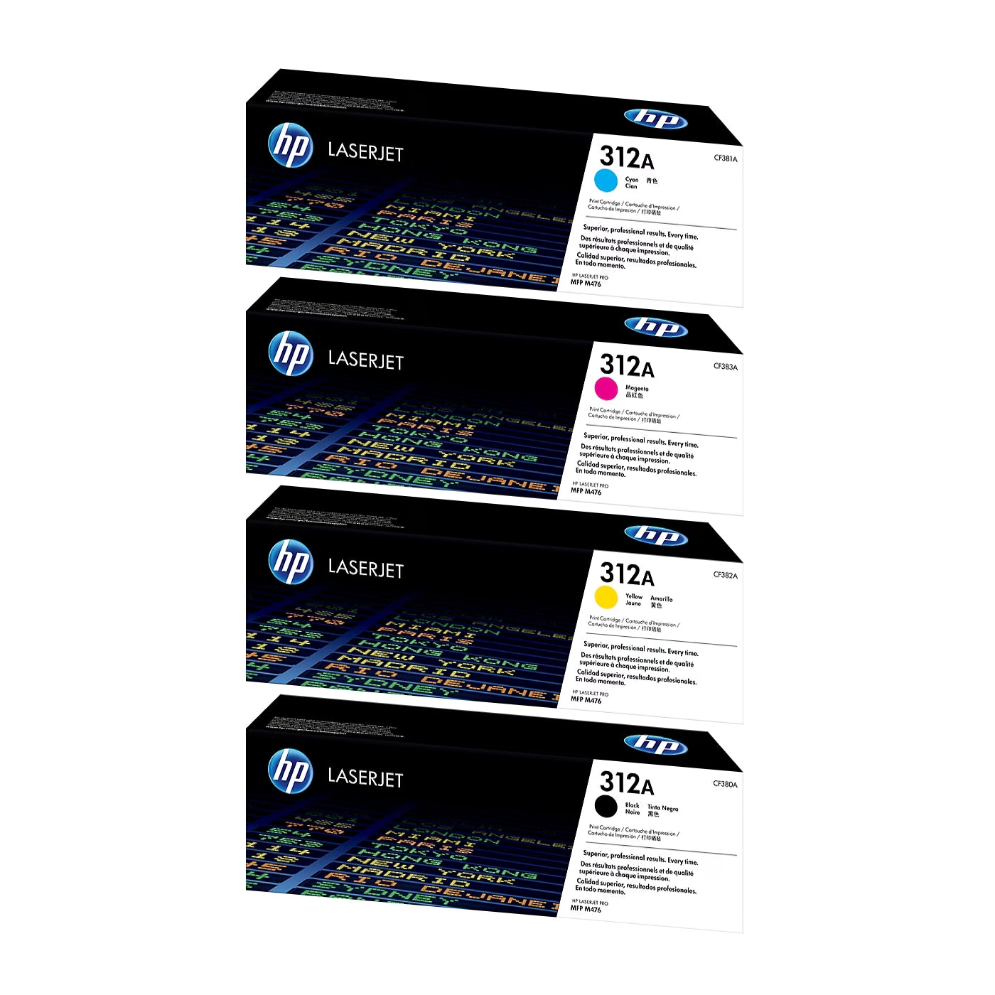 HP 312A Black/Cyan/Magenta/Yellow Standard Yield Toner Cartridge, Pack Of 4 - DealJustDeal