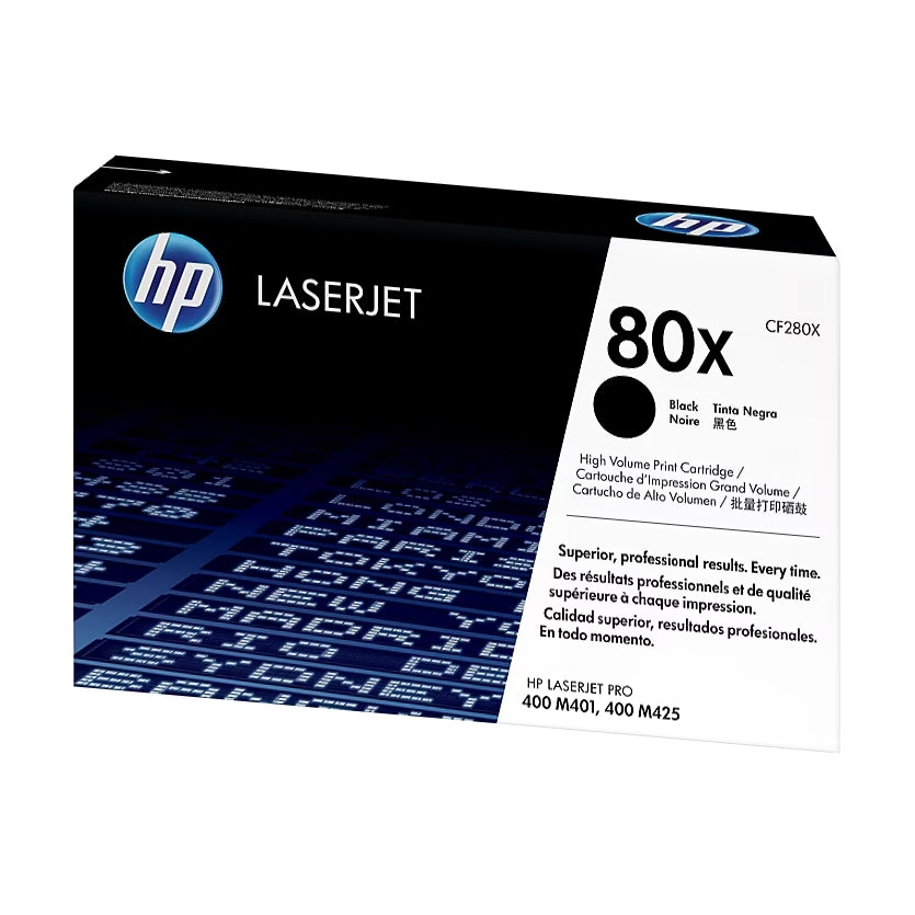 HP 80X Black High Yield Toner Cartridge, Prints Up to 6,900 Pages (CF280X)