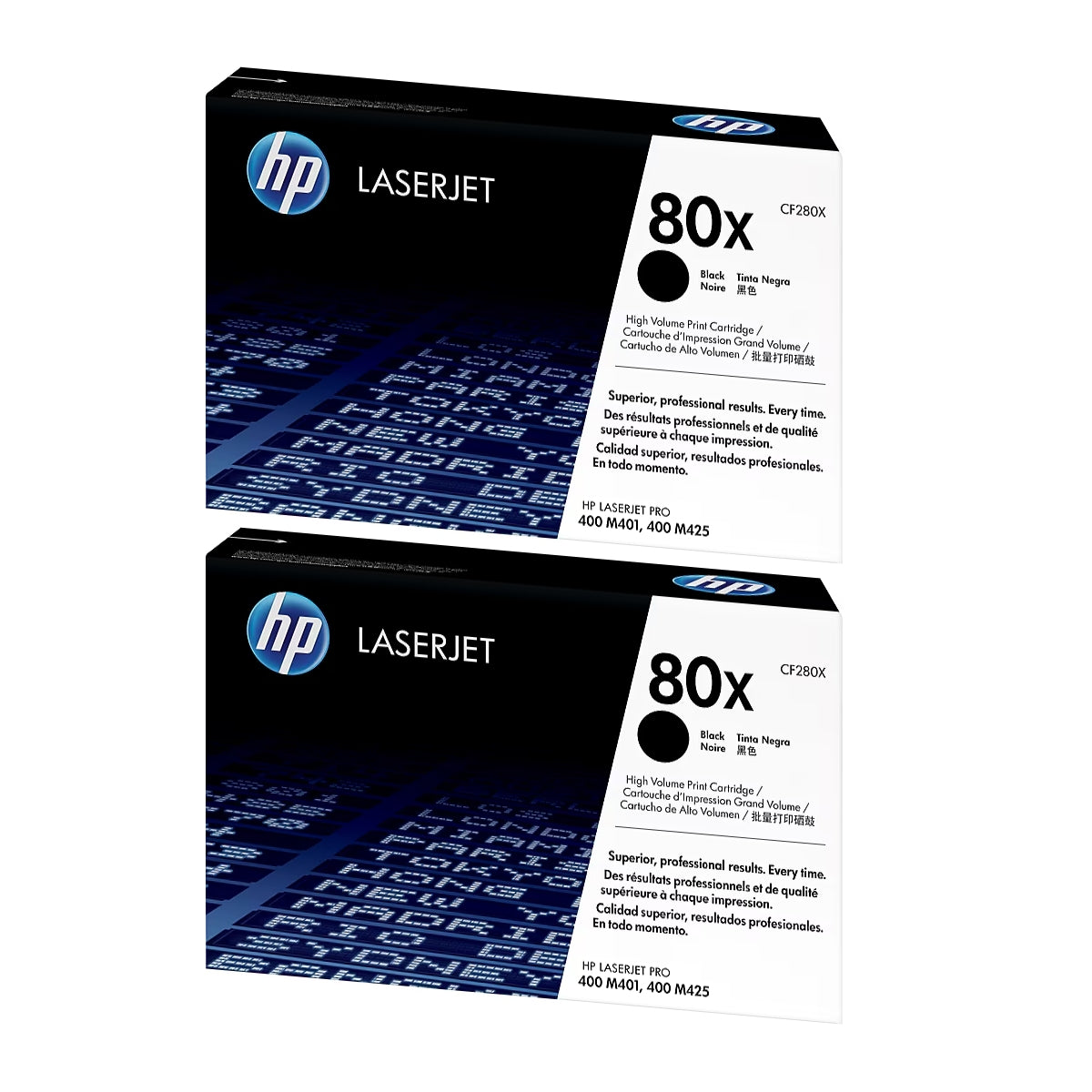 HP 80X Black High Yield Toner Cartridge, Prints Up to 6,900 Pages (CF280X), Pack of 2