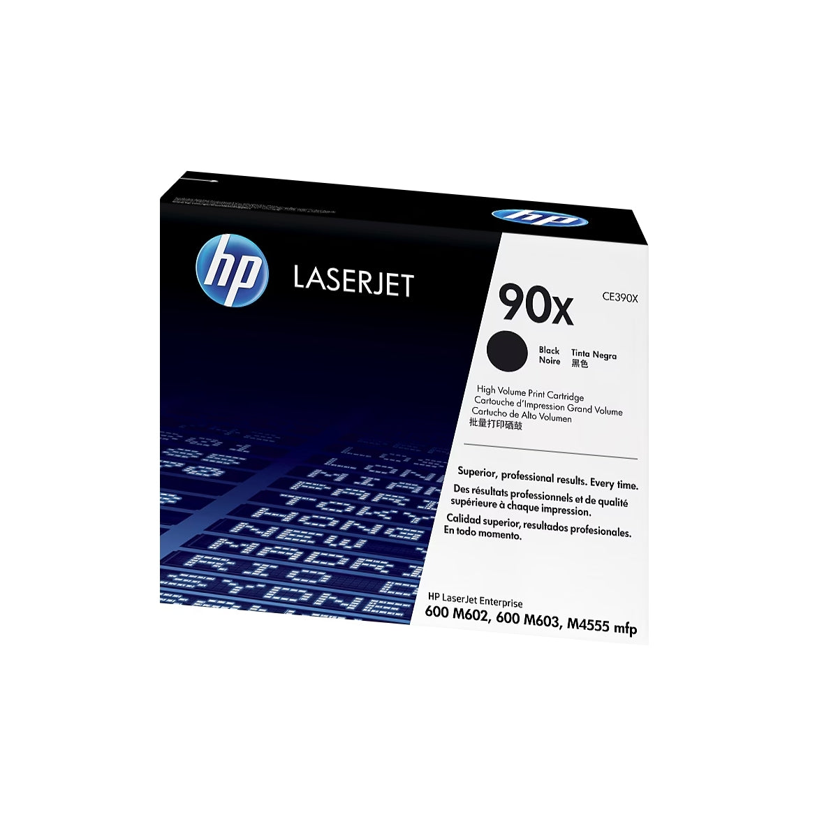 HP 90X Black High Yield Toner Cartridge, Prints Up to 24,000 Pages (CE390X)