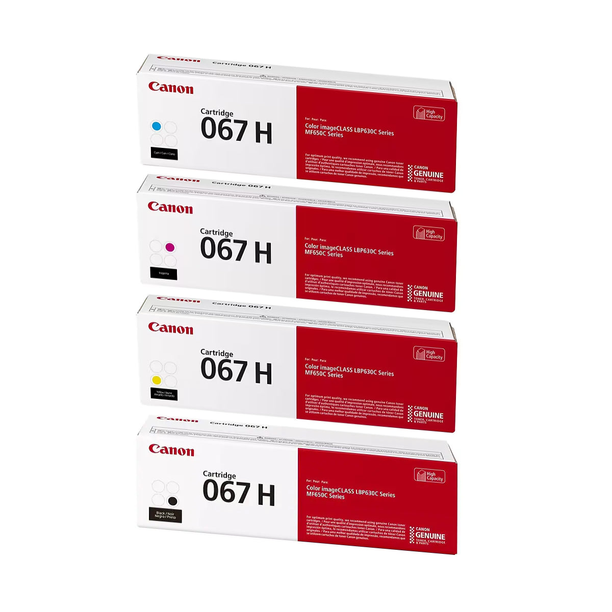 Canon 067 H High Yield Toner Cartridges, 4-Pack ( Black/Cyan/Magenta/Yellow) - DealJustDeal