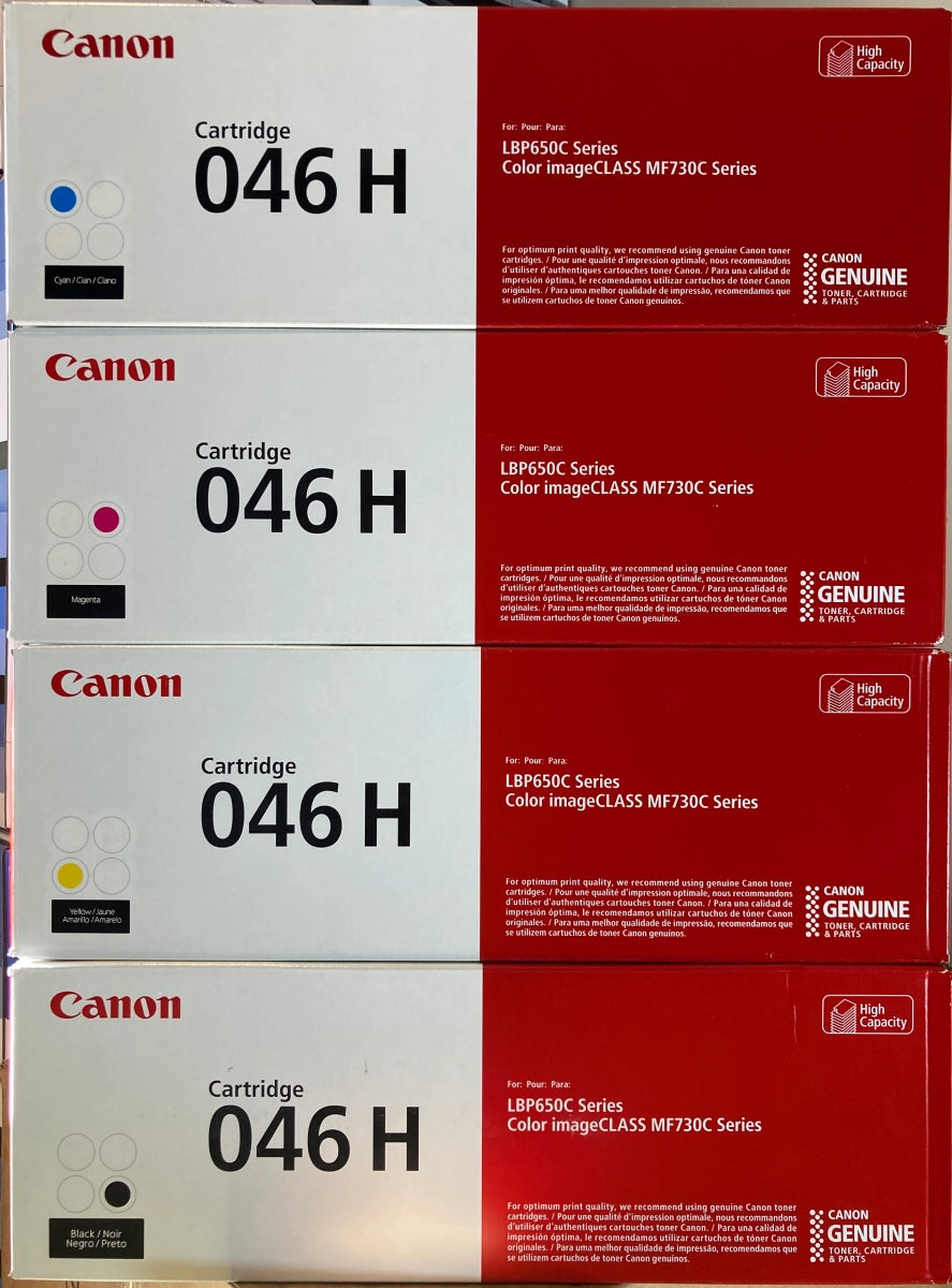 Canon 046 H Black, Cyan, Magenta, Yellow High Yield Toner Set, Pack of 4 - DealJustDeal