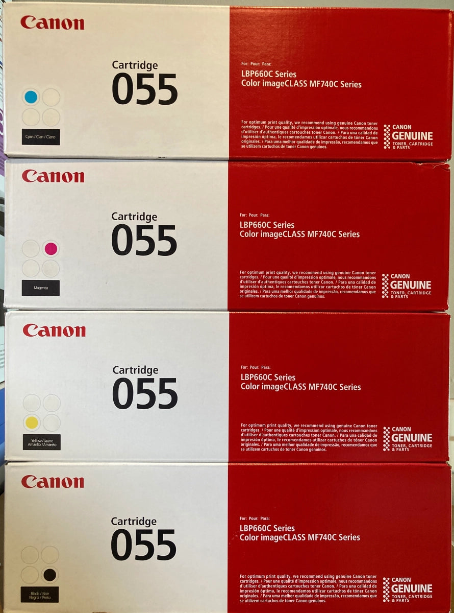Canon 055 Black/Cyan/Magenta/Yellow Standard Yield Toner Cartridge, Pack Of 4 - DealJustDeal