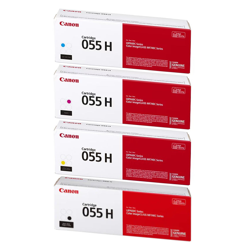 Canon 055 H High-Yield CMYK Toner Cartridges, 4-Pack (Black/Cyan/Magenta/Yellow) - DealJustDeal
