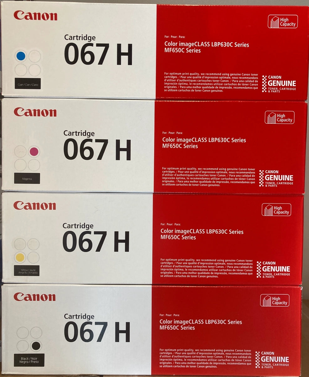Canon 067 H High Yield Toner Cartridges, 4-Pack ( Black/Cyan/Magenta/Yellow) - DealJustDeal