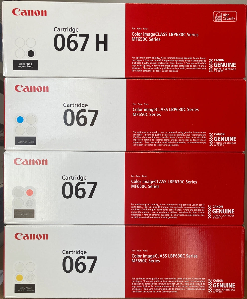 Canon 067 H Black High Yield, 067 Cyan/Magenta/Yellow Standard Yield Toner Cartridge, Pack Of 4 - DealJustDeal